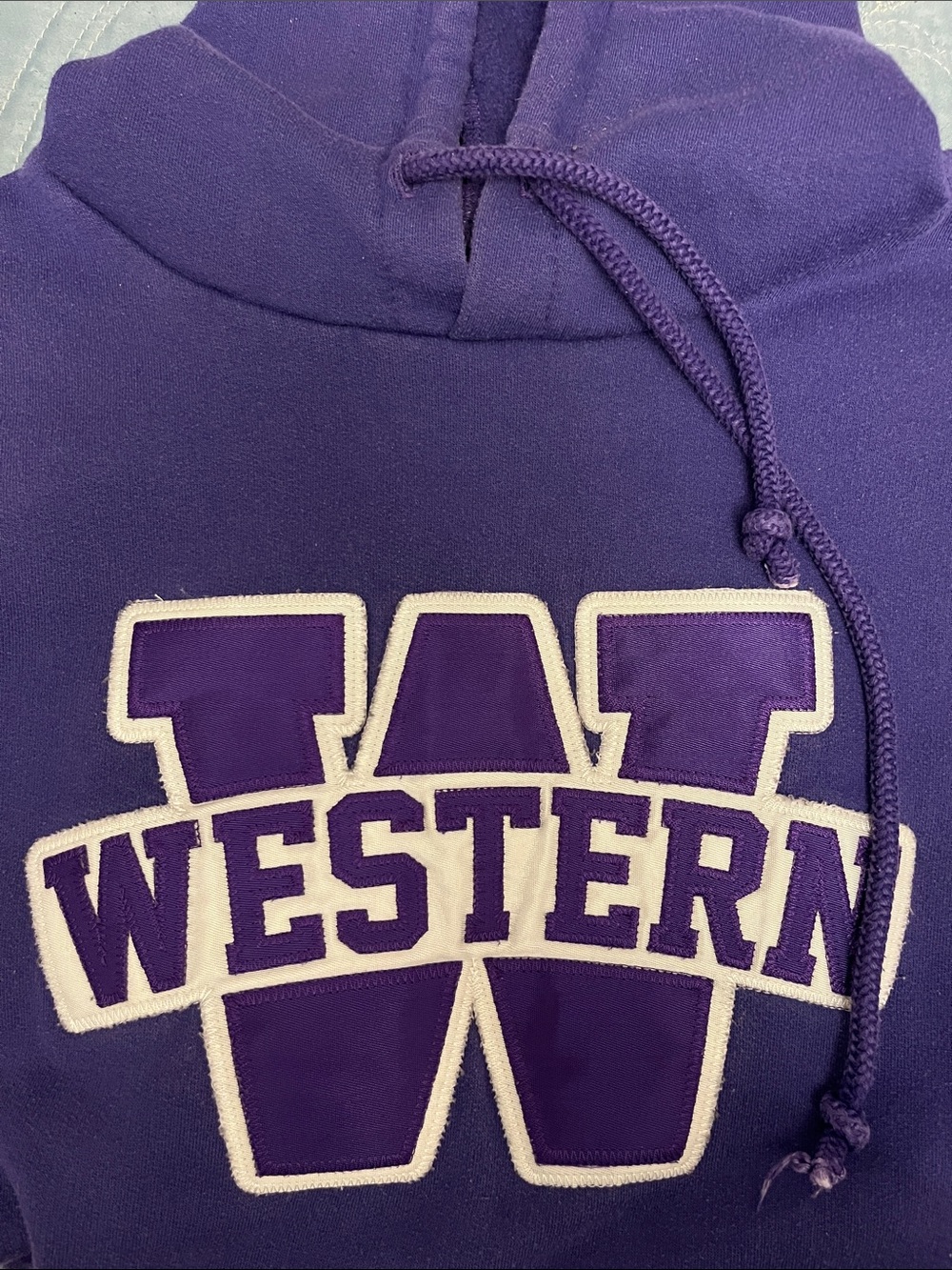 Size S Purple Western University Hoodie